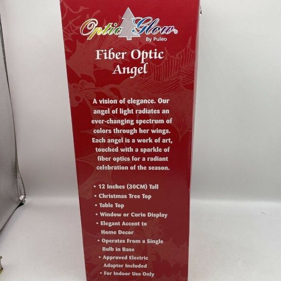 Optic Glow By Puleo 12” Fiber Optic Angel Color Changing Lights Tree Topper NOS - Picture 7 of 8